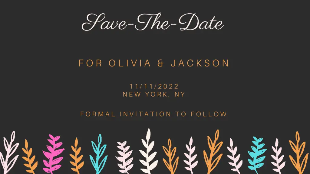 wedding planning time line - save the date