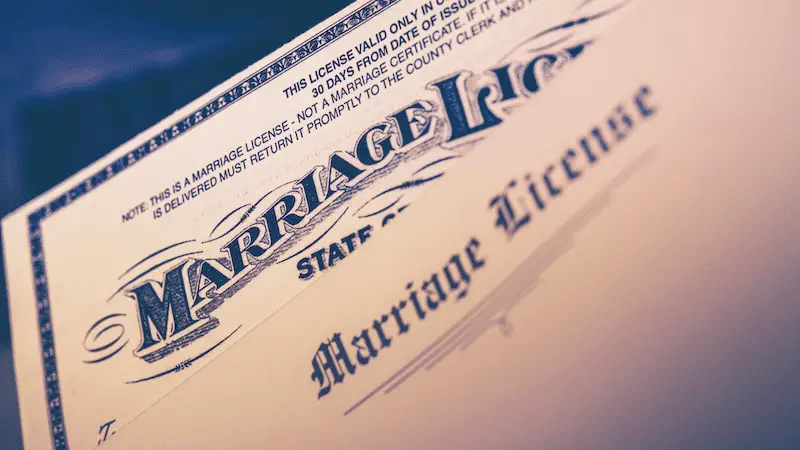 marriage license