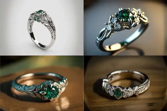 emerald engagement ring forest inspired