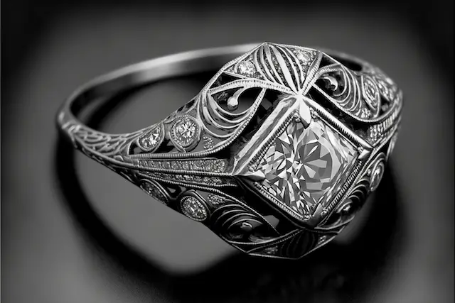 Art Deco diamond Engagement Ring