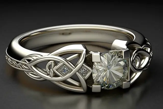 Celtic Knot Diamond Engagement Ring