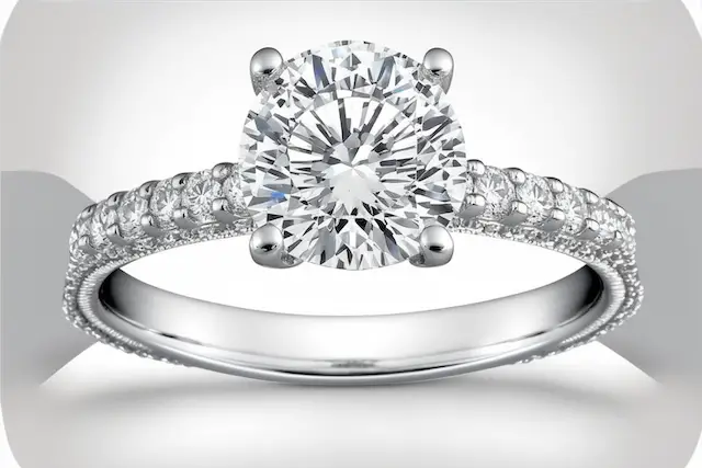 Pavé style diamond engagement ring