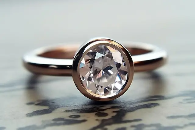 bezel setting diamond ring