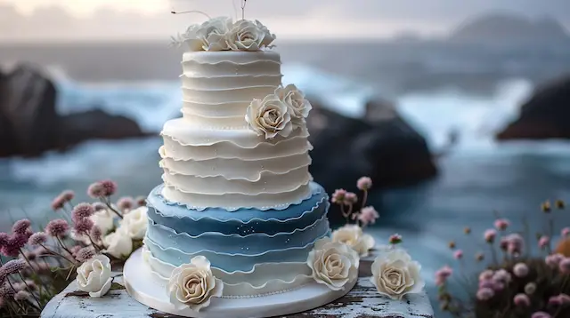 a cake with flowers on top