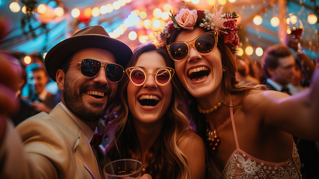 a group of people wearing sunglasses