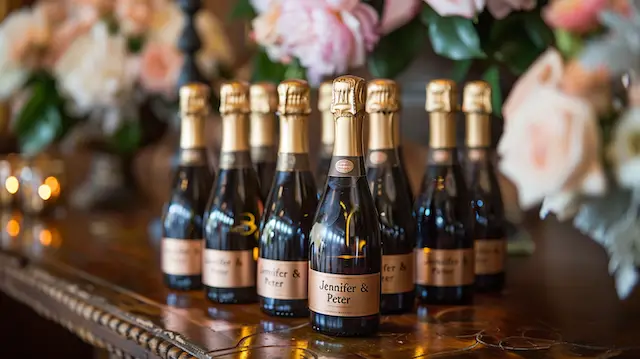 a group of bottles of champagne