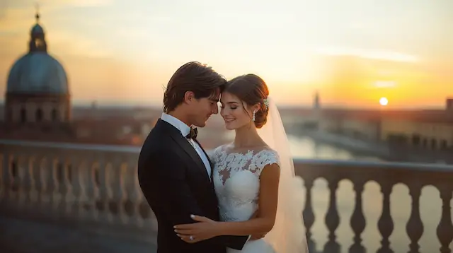 Italian Wedding Bride and Groom