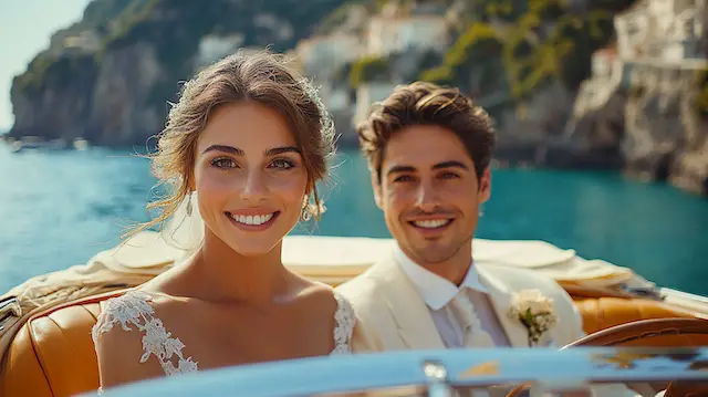 bride and groom Amalfi Coast Italy