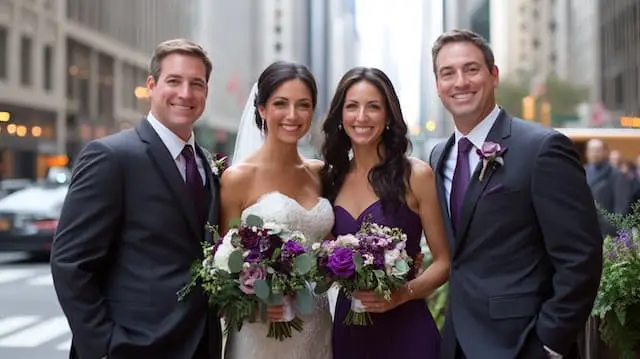 Bride and Groom with Best Man and Maid of Honor