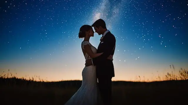 Bride and Groom Under the Stars