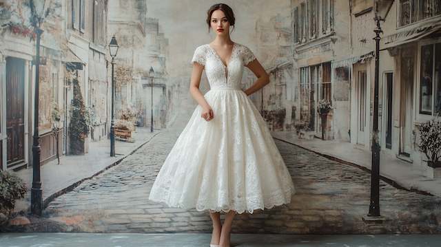 1950s inspired wedding dress