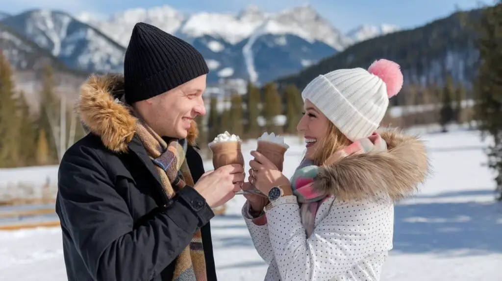 Couple doing hot cocoa toast