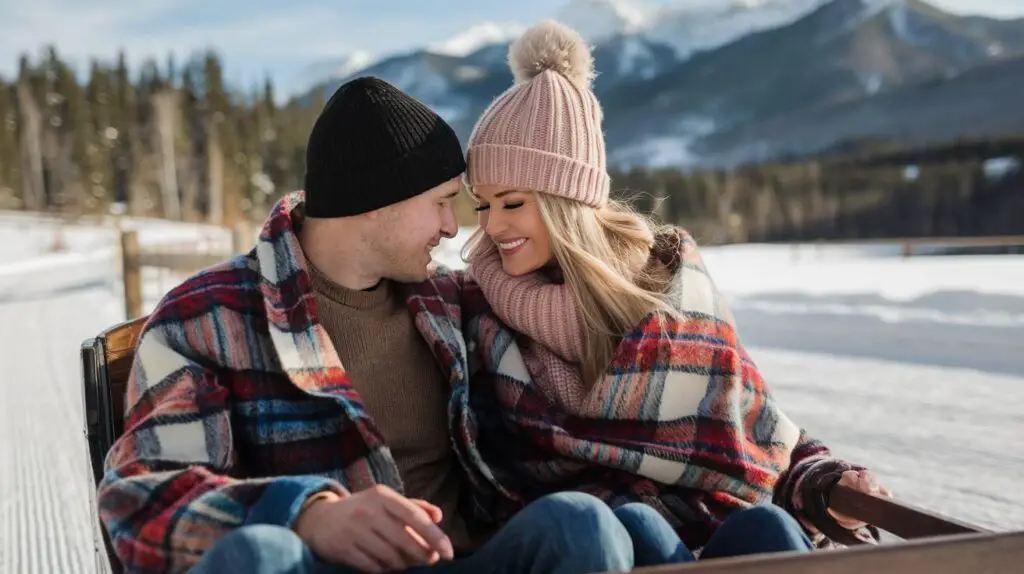 Couple in Sleigh Ride Romance