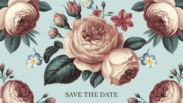 Vintage-Inspired Wedding Stationery Save the Date Card