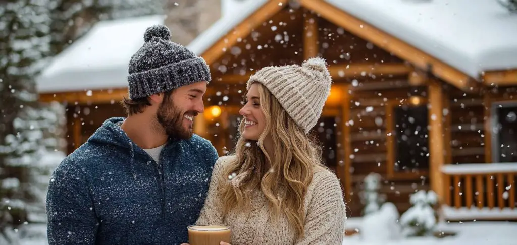 couple-Cozy Cabin Backdrop