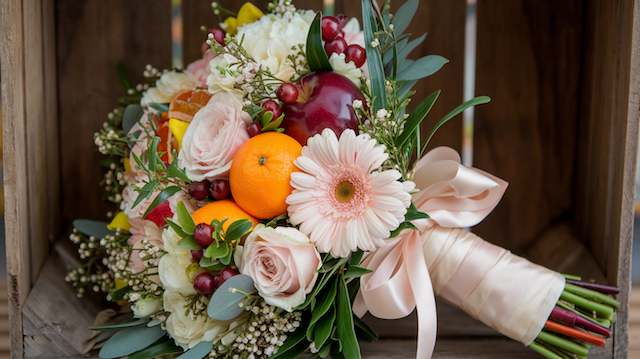 Fruit and Florals Combo Bridal Bouquet