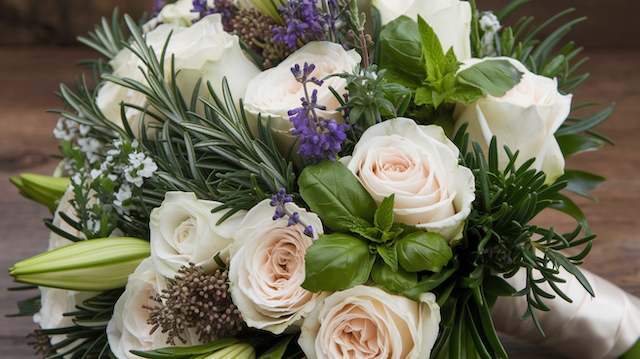 Herb-infused Bridal Bouquet