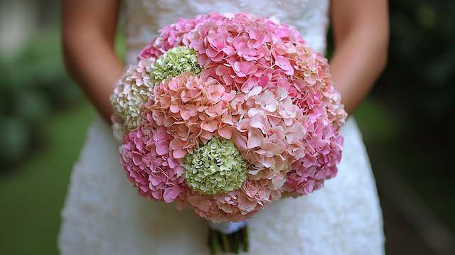 Hydrangea Bubble Bridal Bouquet