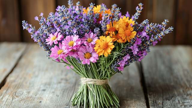 Lavender and Wildflower Mix Bridal Bouquet