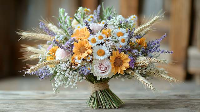 Rustic Wheat Bridal Bouquet