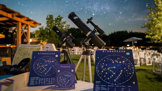 Stargazing Station at Celestial Themed Wedding Reception