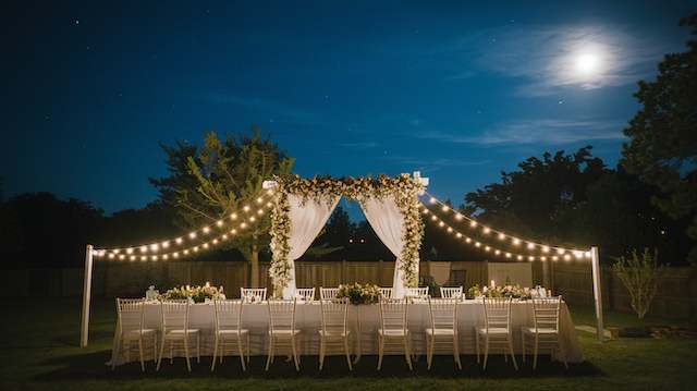 backyard night wedding