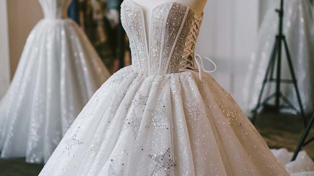 celestial-themed wedding dress