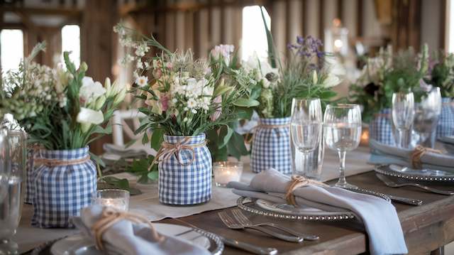 Linen Napkin Wrapped Jars