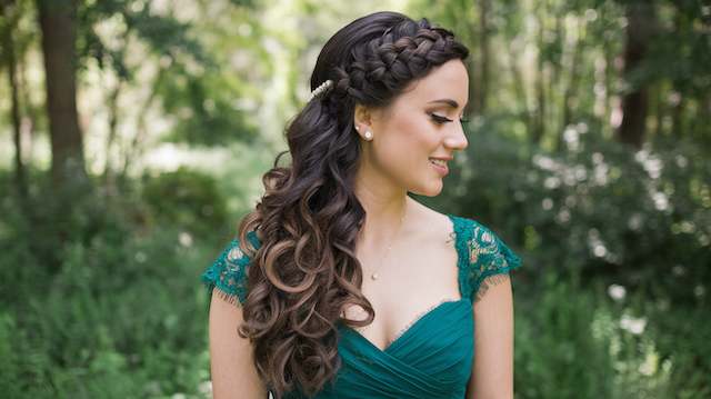 Side Braid with Curls