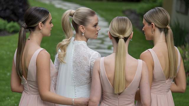 Sleek Ponytails for Modern Bridesmaid Hair