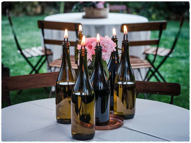 Wine Bottle Tiki Torches