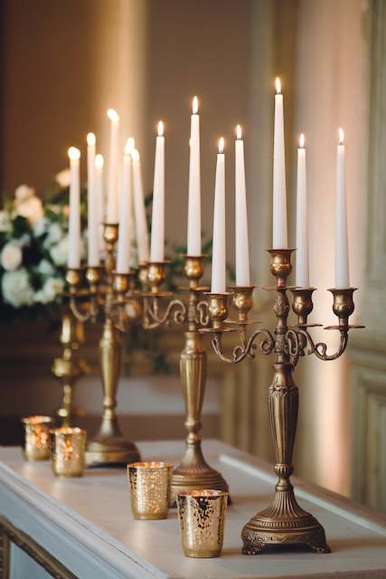 Antique Gold Candle Stands For The Altar