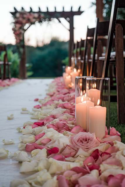 Flower Petals And Candles