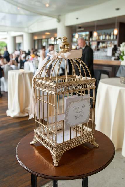 Gold Birdcage Card Box