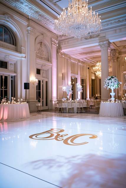 Gold Monogram Dance Floor Decal