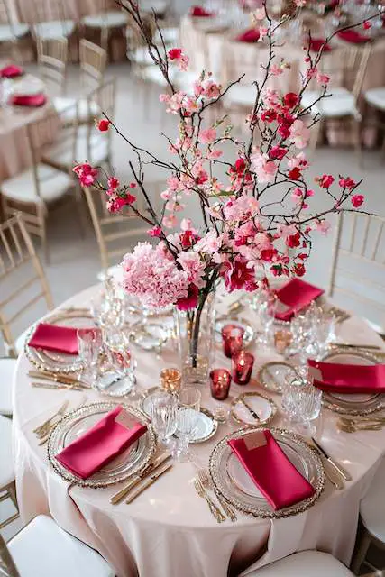 Gold and Red Tablescape Elegance