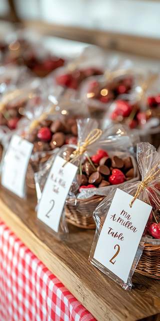 Mini Cherry Basket Escort Cards