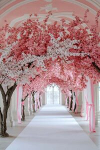 cherry blossom arch indoors