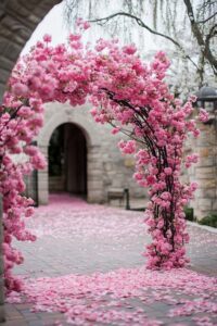 cherry blossom arch outdoors