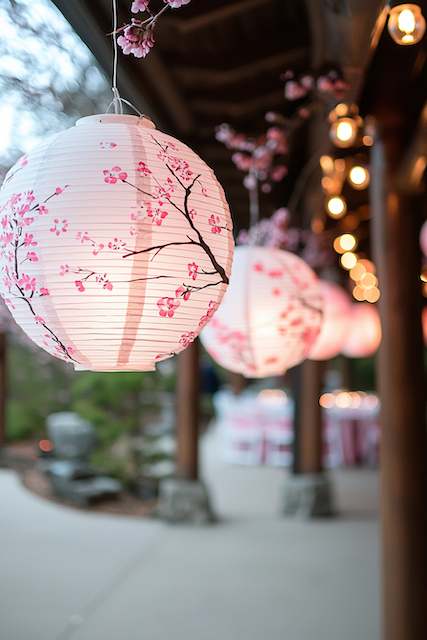 cherry blossom paper lanterns