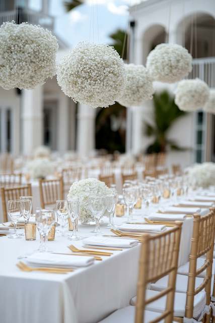 Suspended Baby’s Breath Clouds.