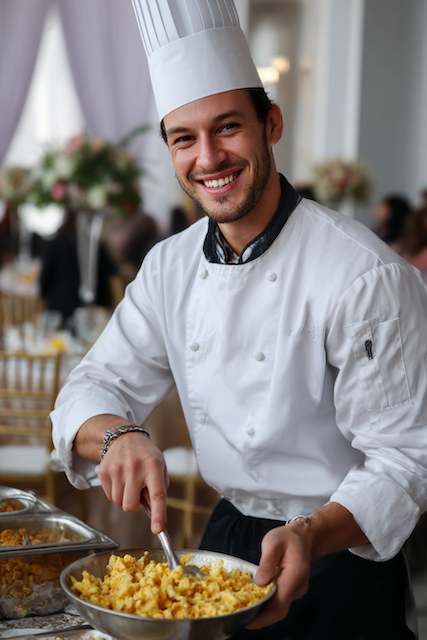 chef making eggs to order chef making eggs to order