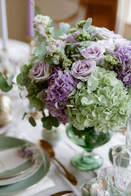 Sage Green & Lilac floral centerpiece Sage Green & Lilac floral centerpiece