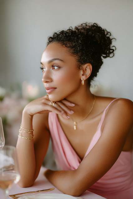 bridesmaid with minimal jewelry bridesmaid with minimal jewerly