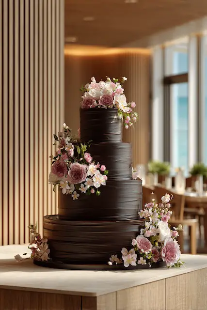 Chocolate ganache wedding cake