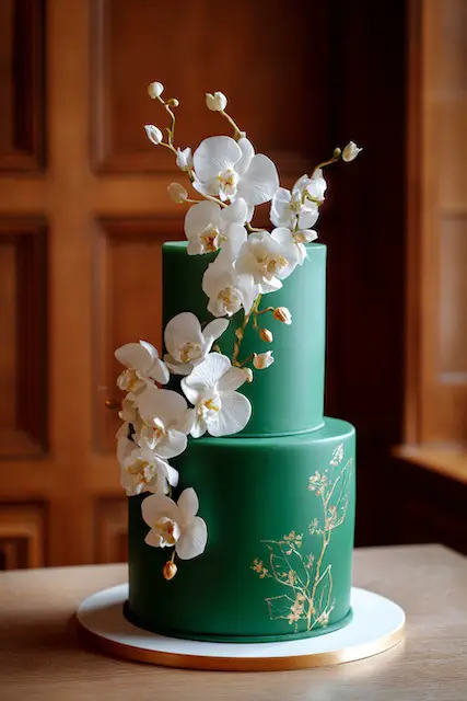 Emerald green + gold