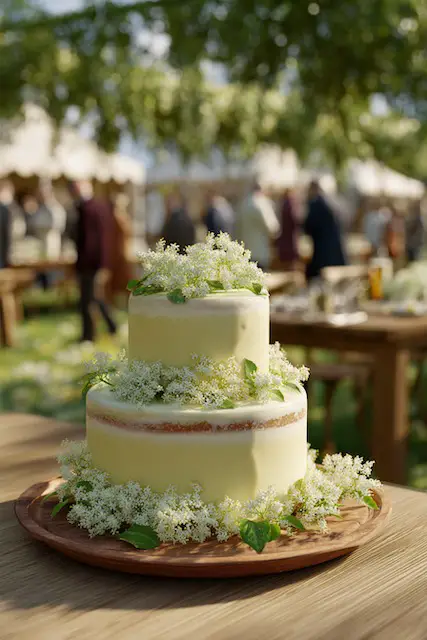 Lemon elderflower wedding cake