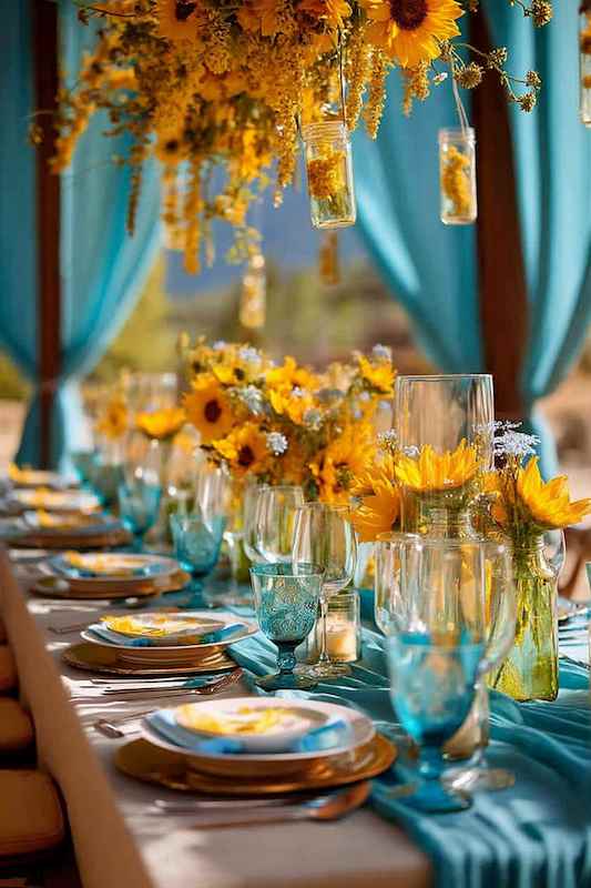 Lightweight fabrics on wedding dinner table. Lightweight fabrics on wedding dinner table.