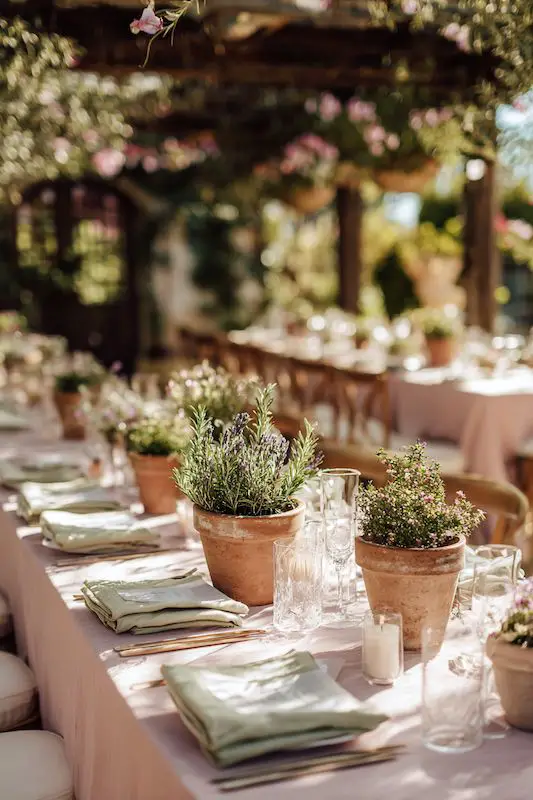 Sage green + blush pink table settings Sage green + blush pink table settings