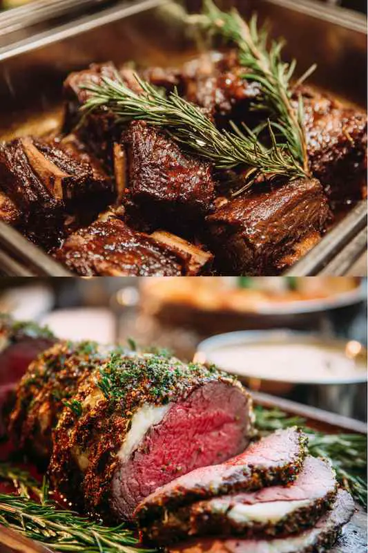 braised short ribs and herb crusted roast beef braised short ribs and herb crusted roast beef